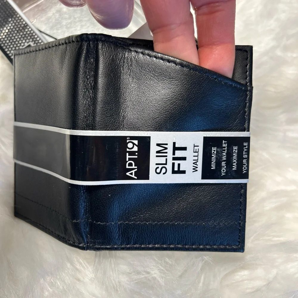 Black Leather Card Holder Wallet from Apt.‎ 9. NWB. R